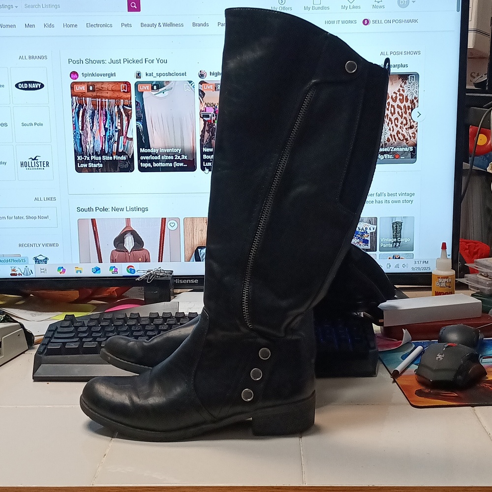 Wear Ever Mirasol Black  Riding BootsKnee High Boots Riding Boots y2k Sz 8.5